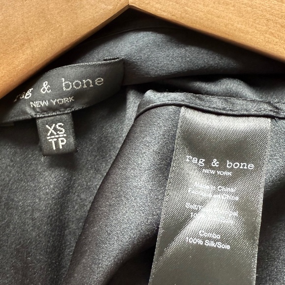 RAG & BONE BLACK SILK BLOUSE - Picture 9 of 9